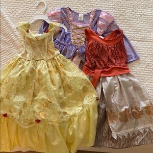 Princess dresses - Belle, Moana and Rapunzel